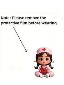 2D Acrylic Nurse Girl ID Card Holder - Retractable Badge Clip, Suitable For Medical Students And Nurse Practitioners - PMMA Material Workplace Identification Badge Clip | Fun Design | Acrylic Nurse Accessories Back To School Teacher Gift - Multicolor - View 3