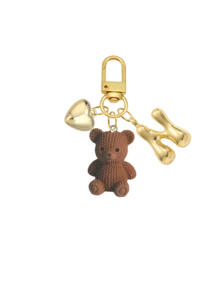 1个字母泰迪熊钥匙扣，金色泡泡字母A-Z钥匙扣，可爱泰迪熊包包挂饰，适用于手提包、钱包、背包、旅行包，装饰钥匙扣，适用于健身房、课堂配对游戏、日常使用和送礼，时尚女士配饰，圣诞节、情人节、生日、返校季的完美礼物 - 彩色 - 查看 14