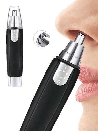 Recortador de vello nasal impermeable unisex - Cuchillas dobles y motor silencioso, eliminación indolora del vello de las orejas y el rostro