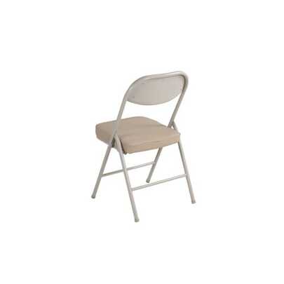 Four Folding Chairs With Comfortable, Padded Seats And A Durable Metal Frame For Home And Office Use, With A Weight Capacity Of 220 Pounds Without Assembly.