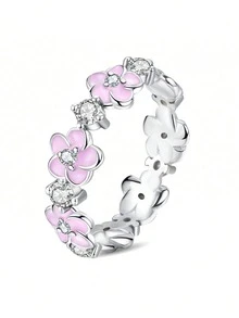 1 chiếc nhẫn cưới nữ bằng bạc sterling 925 họa tiết dây leo tối giản, đính đá Cubic Zirconia sang trọng, nhẫn cưới tinh tế, quà tặng cho cặp đôi đính hôn. - Bạc - Xem 31