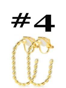 Yanxyad 1/6对金色夹式耳环，时尚粗款金色耳环套装，无需耳洞即可佩戴，适合生日派对、节日和日常佩戴。 - 金色 - 查看 13