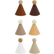 6pcs Mini Pet Party Hats, Brown With Ball Decor, Designed For Cats And Other Small Animals, Suitable For Birthday Celebrations, Party Costumes And Bohemian Style Decor Scenes - Multicolor - View 2