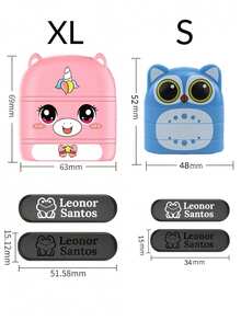 1个可定制可爱卡通姓名印章，DIY刻字印章，适用于制服和文具标签，可用于布料、塑料标签、水瓶、午餐盒等，个性化定制，适用于员工、周年纪念、生日、家庭、办公室、情人节、情人节装饰、旅行收纳等场合。 - 多色3 - 查看 2