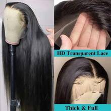 Natural Black Short Bob Straight Wigs 13x4 13x6 HD Lace Front Wig 180% Density 4x4 5x5 Glueless Pre Cut Lace Closure Wig Heat Resistant Synthetic Mixed Human Blended Hair Wig With Baby Hair Preplucked Bone Straight Hair For Women Wear And Go Pre-Cut Lace Is Available For 4*4 5x5 - Black - View 8