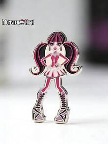 Mattel 1枚美泰官方授权的Monster High Draculaura珐琅徽章，可爱卡通人物胸针，可作帽子、包包、服装配饰，圣诞节、生日派对粉丝礼物 - 1 pc - 查看 1