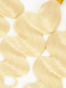 2 Bó tóc nối bằng tóc thật, kiểu sóng thân, màu vàng kim, 180g, dệt hai lớp, phù hợp cho phụ nữ mọi chủng tộc, chiều dài từ 16-30 inch, | Tóc dài và xoăn bồng bềnh | Được nối liền mạch để tạo vẻ ngoài đầy đặn hơn - S613 - Xem 4