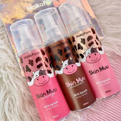 Body Splash Kit Milk Splash - Tradicional, Morango e Chocolate - 3 Body Splash Maika