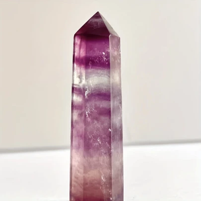 1pc Natural Fluorite Crystal Column, Suitable For Home Decor, Office Desk Ornament, Gift For Family And Friends