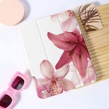 可爱豹纹粉色兰花图案可折叠支架平板电脑保护套，适用于 Pro 2024/Air M3/A16 2025，适合工作、旅行和居家休闲。 - 彩色 - 查看 6