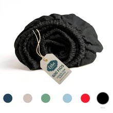 King Size Fitted Sheet, Egyptian Cotton, Alice, Super Premium Percale, Super Soft Touch - 黑色 - 查看 6