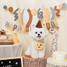 6pcs Mini Pet Party Hats, Brown With Ball Decor, Designed For Cats And Other Small Animals, Suitable For Birthday Celebrations, Party Costumes And Bohemian Style Decor Scenes - Multicolor - View 3