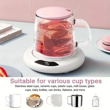 Posavasos con calentador USB, posavasos de temperatura constante, calentador, calentador inteligente de bebidas para oficina, apto para la mayoría de tazas. Esencial para camping al aire libre, picnics, cocina, etc. en otoño/invierno, 3 ajustes de temperatura. - Multicolor - Ver 3