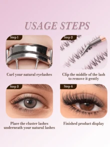 NewEye 90Clusters Pre Glued Lower Lashes J Curl 5-7mm DIY Bottom Lash Clusters Soft Manga Lower Eye Lash Anime Self Adhesive Eyelashes Perfect For Everyday Use Suitable For Beginners Wear No Glue Needed Lash Dense Eye Lash Makeup Tools - J - View 8