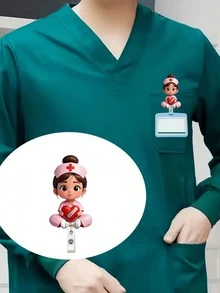 Giá đỡ thẻ ID y tá/nữ bằng acrylic phẳng 2D - Cuộn dây đeo thẻ có thể thu gọn, phù hợp cho sinh viên y khoa và y tá - Giá đỡ thẻ nhận dạng nơi làm việc bằng chất liệu PMMA | Thiết kế độc đáo | Phụ kiện y tá bằng acrylic, quà tặng mùa tựu trường cho giáo viên - Nhiều màu - Xem 6