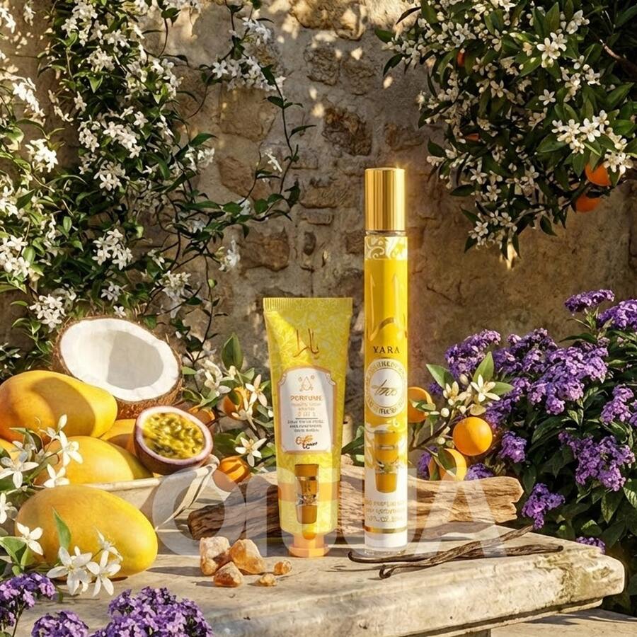 Yara Yellow Travel Set: Perfume 35ml + Hand Cream 30ml - Fruity Vanilla - View 1