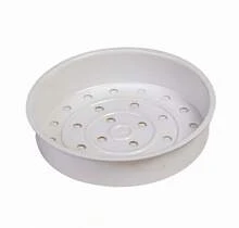 M4Y Rice And Vegetable Steamer Set With 160ml Measuring Cup And Spatula, White Plastic Kitchen Steaming Tray With Drainage Holes - White - View 6
