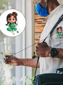 Giá đỡ thẻ ID y tá/nữ bằng acrylic phẳng 2D - Cuộn dây đeo thẻ có thể thu gọn, phù hợp cho sinh viên y khoa và y tá - Giá đỡ thẻ nhận dạng nơi làm việc bằng chất liệu PMMA | Thiết kế độc đáo | Phụ kiện y tá bằng acrylic, quà tặng giáo viên nhân dịp tựu trường - Nhiều màu - Xem 5