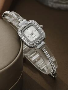 6pcs/Set Elegant & Fashionable Women's Quartz Watches, Casual Style Watch Set - Silver - View 4
