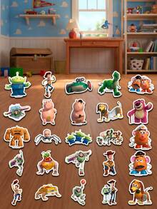 50pcs Disney Pixar Toy Story Official Licensed Waterproof PVC Stickers, Includes Buzz Lightyear, Woody, Jessie, Rex, Aliens And Other Characters, Cartoon Decals For Water Bottles, Notebooks, Phones, Laptops, Helmets, Cars, Luggage, Creative Gift For Friends, Fans, Collectors - Multicolor - View 14