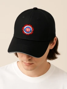 Classic Baseball Cap For Men And Women Fashionable Sporty Design With Adjustable Fit   Chicago Cubs Logo With Fiery Red Flame Pattern Embroidered On Front Panel   Perfect For Casual Outings Sports Events And Daily Wear Lightweight Breathable Material Offers Comfort And Style All Day Long - 黑色 - 查看 3