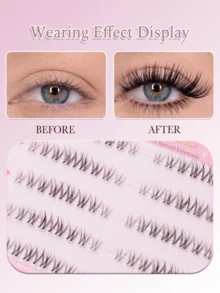 NewEye 90Clusters Pre Glued Lower Lashes J Curl 5-7mm DIY Bottom Lash Clusters Soft Manga Lower Eye Lash Anime Self Adhesive Eyelashes Perfect For Everyday Use Suitable For Beginners Wear No Glue Needed Lash Dense Eye Lash Makeup Tools - J - View 2
