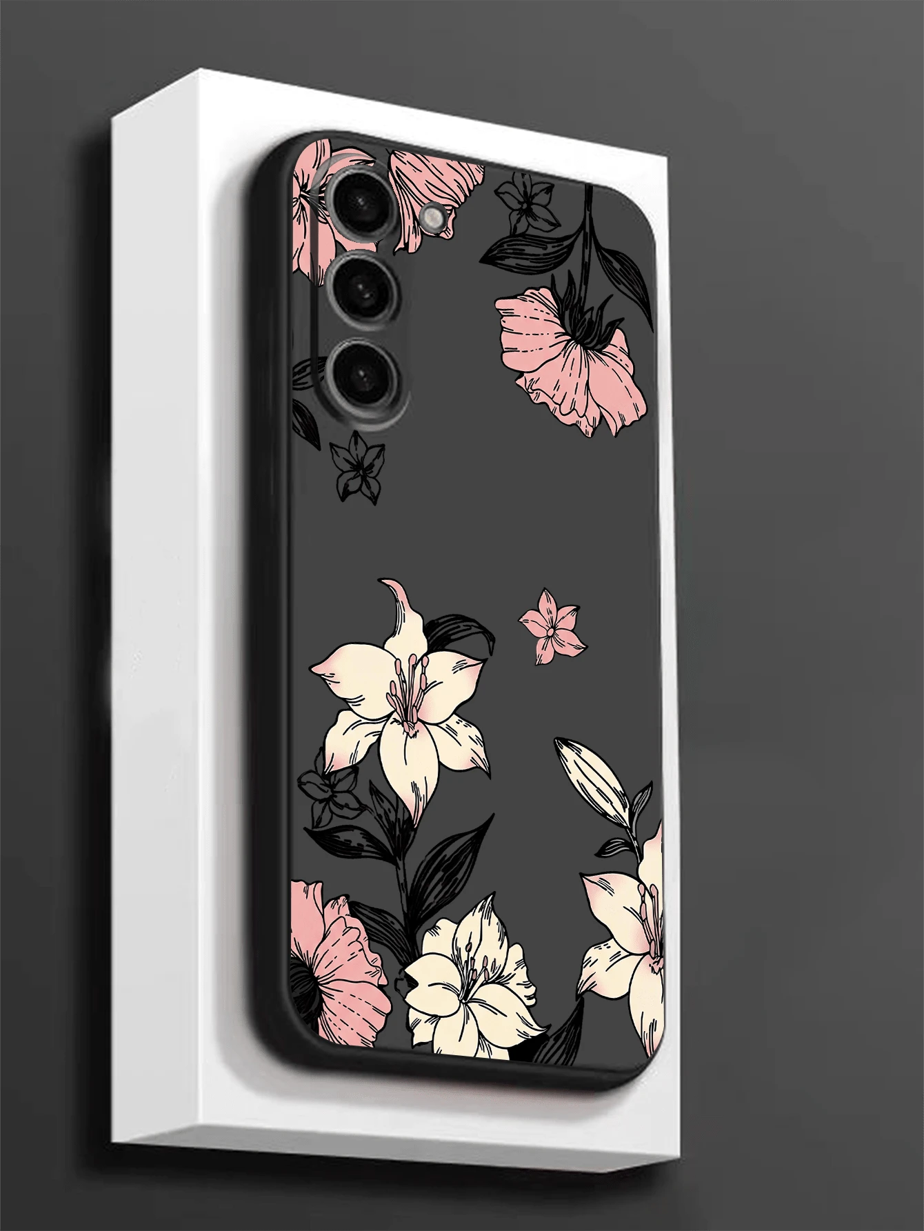 1 ốp lưng điện thoại in họa tiết hoa, vỏ mềm TPU màu đen, chống trầy xước, chống sốc, tương thích với Honor, Galaxy A/S Series, 6A/7A/8A, 12T/13T/14T, phiên bản quốc tế, không phải phiên bản nội địa. - màu đen - Xem 1