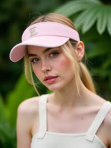 Mũ chống nắng cho nữ, in chữ cái A-Z theo yêu cầu, kiểu dáng mở đỉnh, thoáng khí, nhẹ, có thể điều chỉnh, phù hợp cho kiểu tóc đuôi ngựa, thể thao, chạy bộ, cắm trại và các hoạt động ngoài trời vào mùa hè. - Hồng - Xem 6