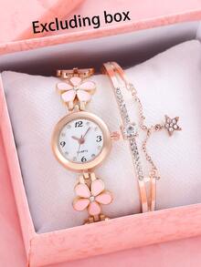 2pcs Women's Fashion Wrist Watch Set, Versatile High-End Ladies Watches - White - View 11