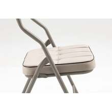 Two-Piece Folding Chair - Folding Dining Chair With Cushion, Portable And Easy To Assemble, Foldable, Extra Seating For Guests, Kitchen, Office, Wedding Party And Other Occasions, Khaki - Khaki - View 3