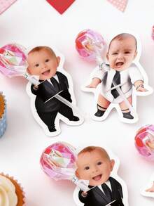 10/25/50/100/150个定制人像棒棒糖装饰 - 个性化人脸棒棒糖装饰，不同人脸照片棒棒糖装饰，生日派对棒棒糖装饰插牌 - 适用于生日、迎婴派对、家庭聚会、节日派对 - 适合家庭、DIY派对爱好者、活动策划者 - 棒棒糖装饰、个性化节日装饰、甜点点缀、派对用品 - 多色(Lollipop Topper) - 查看 7