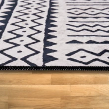 Kitchen Rug - Kitchen Hallway Rug - Machine Washable, Non-Slip Kitchen Mat, Sizes: 60*150, 60*200, 80*200, 100*200, 120*180 Cm, Made In Turkey - Black and White - View 5