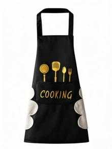 1Pcs/2Pcs Chef Apron, Kitchen Cooking Apron, Baking Apron, Catering Apron, BBQ Apron, Work Apron, Unisex, Stain Resistant And Durable, Professional Kitchen Apron, Suitable For Restaurant, Catering, Hotel Waiters, Home Baking Enthusiasts - Xem 13