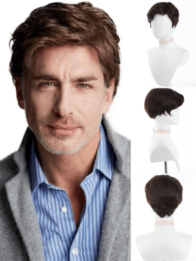 Mũ trùm tóc ngắn 4 inch dành cho nam giới, có lớp lót bên trong màu đen đan xen, thích hợp cho nam giới sử dụng.