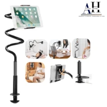 Soporte Teléfono Tableta Clip Flexible 138 Cm soporte para celular  soporte para tableta  soporte flexible para celular  soporte flexible para tableta  soporte con brazo largo soporte de celular con clip  soporte de tableta con clip  soporte ajustable para celular  soporte ajustable para tableta  soporte brazo flexible - Negro - Ver 1