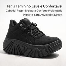 Buffalo PM Women's Sneakers Women's Boot With High Sole Platform 7cm Immediate Shipping - màu đen - Xem 3