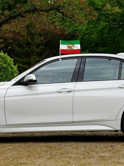 1pc Car Flag, Small Car Flags Banner Car Window Flags Small Former Lion Sun Banner Persia Historic Flag Car Flag