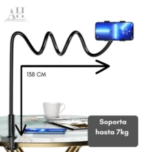 Soporte Teléfono Tableta Clip Flexible 138 Cm soporte para celular  soporte para tableta  soporte flexible para celular  soporte flexible para tableta  soporte con brazo largo soporte de celular con clip  soporte de tableta con clip  soporte ajustable para celular  soporte ajustable para tableta  soporte brazo flexible - Negro - Ver 2