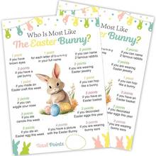 20pcs Easter Interactive Game Cards, "Who Looks Most Like The Easter Bunny" Party Activity Cards, Holiday Party Supplies - Multicolor - View 10