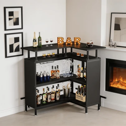 Clóset Para Bar Forma L De Café Moderno Gabinete 107cm