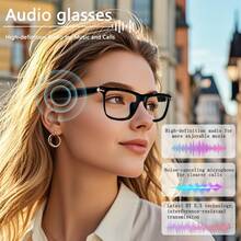 AI Smart Glasses, New Multifunctional Audio Glasses For Men And Women, Support Real-Time Translation For 160+ Languages And Video Translation, Equipped With Chat GPT System, Built-In Microphone And Speaker, HD Voice Calls And Hi-Fi Music - Black - View 5