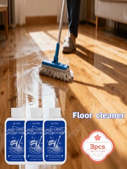 JUE FISH 1 Bottle/3 Bottles Floor Cleaner, Stain Remover, Gloss Enhancer, Fragrance Spray - Used For Removing Stains And Polishing Floors, High-End Floor Cleaning Agent, Floor Stain Remover, Polishing Cleaning Agent, Suitable For Home Wooden And Marble Floors, Gentle Cleaning, Stain Removal And Polishing, Shiny Floors