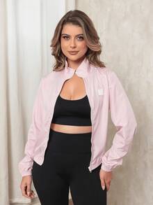 Women's Microfiber Jacket, Water Resistant And UV Protected - Versatile, Comfortable, Stylish, Fitness & Gym - Pink - View 4