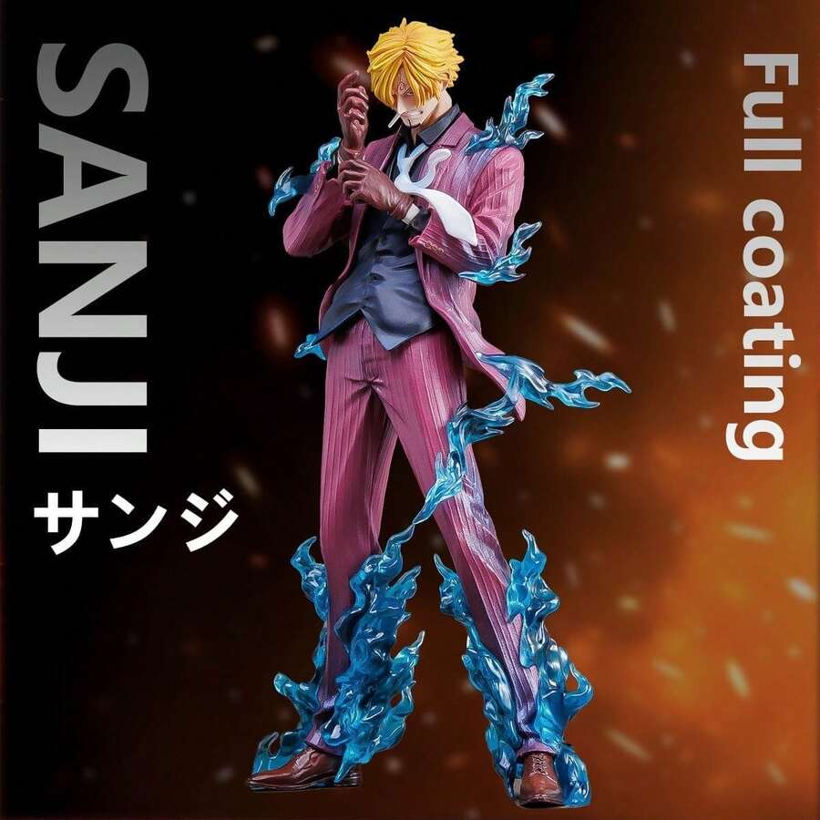 Figura de acción de anime de Sanji de ONEPIECE completamente pintada, modelo de estatua, decoración de escritorio, coleccionable, pequeño regalo para Halloween, Navidad, Día de San Valentín - Multicolor - Ver 1