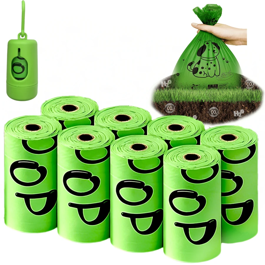 100% Plant-Based Dog Poop Bags, 13 In * 9 In, Dog Poop Bags, ASTM D6400 & EN 13432 Compliant, Dog Poop Bags Rolls, Poop Bags For Dogs , Dog Toilet Bag, Super Thick 100% Leakproof, Dog Waste Bag - View 1