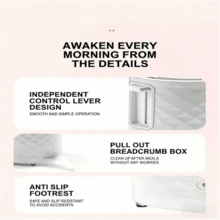 SOKANY 08111 Household Toaster, Fully Automatic Dual-Slice Bread Toaster, 750W High Power, 7 Browning Levels, Free Taste Selection, Defrost/Reheat Function, Adjustable Temperature, Fast Toasting, Stainless Steel Material, Reliable And Durable, Ideal For Home Bread Toaster, Breakfast Maker - EU E Type Plug(220-240V) - View 8