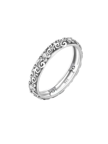 1 chiếc nhẫn cưới nữ bằng bạc sterling 925 họa tiết dây leo tối giản, đính đá Cubic Zirconia sang trọng, nhẫn cưới tinh tế, quà tặng cho cặp đôi đính hôn. - Bạc - Xem 25