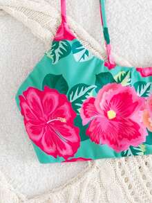 Bộ bikini hai mảnh in họa tiết dành cho nữ, chất liệu co giãn tốt, thích hợp cho kỳ nghỉ hè hoặc đi biển. - Nhiều màu - Xem 4