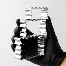 Nuevo juego de cortadores de galletas, moldes de hornear de acero inoxidable para fiestas, adecuados para galletas y postres DIY, herramientas de cocina para el hogar y comercial, pueden cortar caramelos blandos, queso, frutas - Plateado - Ver 7