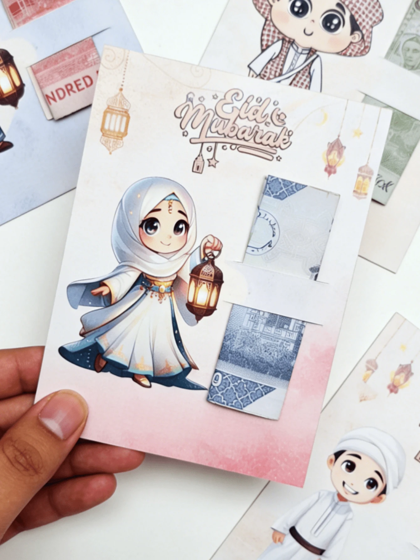 1 pieza Tarjeta portamonedas 2 en 1 Eid Mubarak Ramadán Kareem, regalo islámico generoso, sobre rojo exclusivo para niños, adecuado para Eid Al-Fitr, sin efectivo incluido, #FelizEid, #Ramadán2026, #TarjetasdesobrerrojoEidAl-Fitr, #RegalosdeniñosEidAl-Fitr - Multicolor - Ver 1